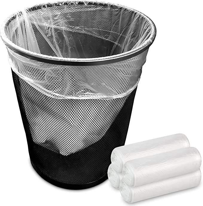 Stock Your Home 4 Gallon Clear Trash Bags (200 Pack) - Disposable Plastic  Garbage Bags - Leak Resistant Waste Bin Bags - Small Bags for Office
