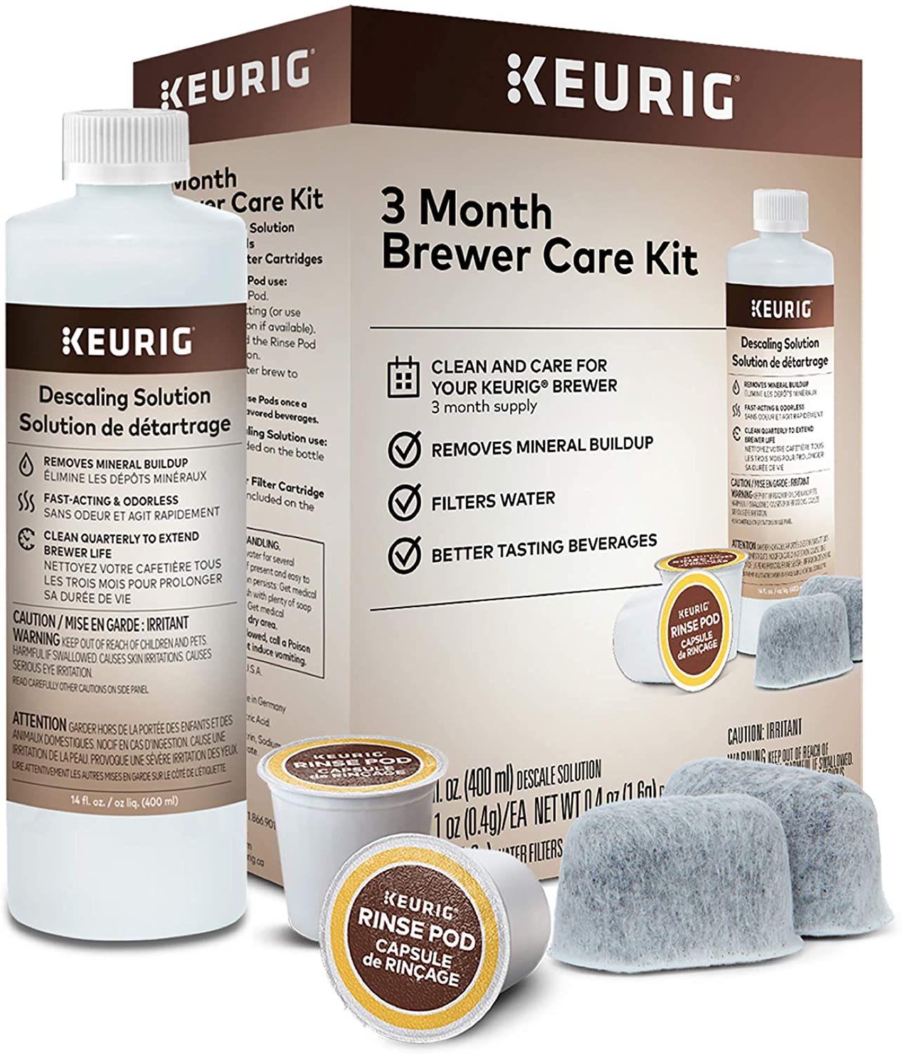 Keurig 3-Month Brewer Maintenance Kit Includes Descaling Solution, Wat –  SUPERSTORE